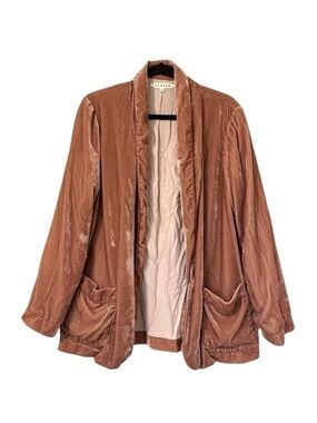 XiRENA Vintage Velvet Old Rose Jax Open Front Jacket Womens Medium